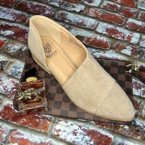 * Beast fashion, beige ankle, booties with side open detail